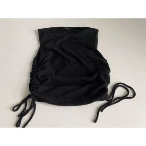 Papaya Brand Black Women’s Sz M Ruched Top Drawstring Sleeveless